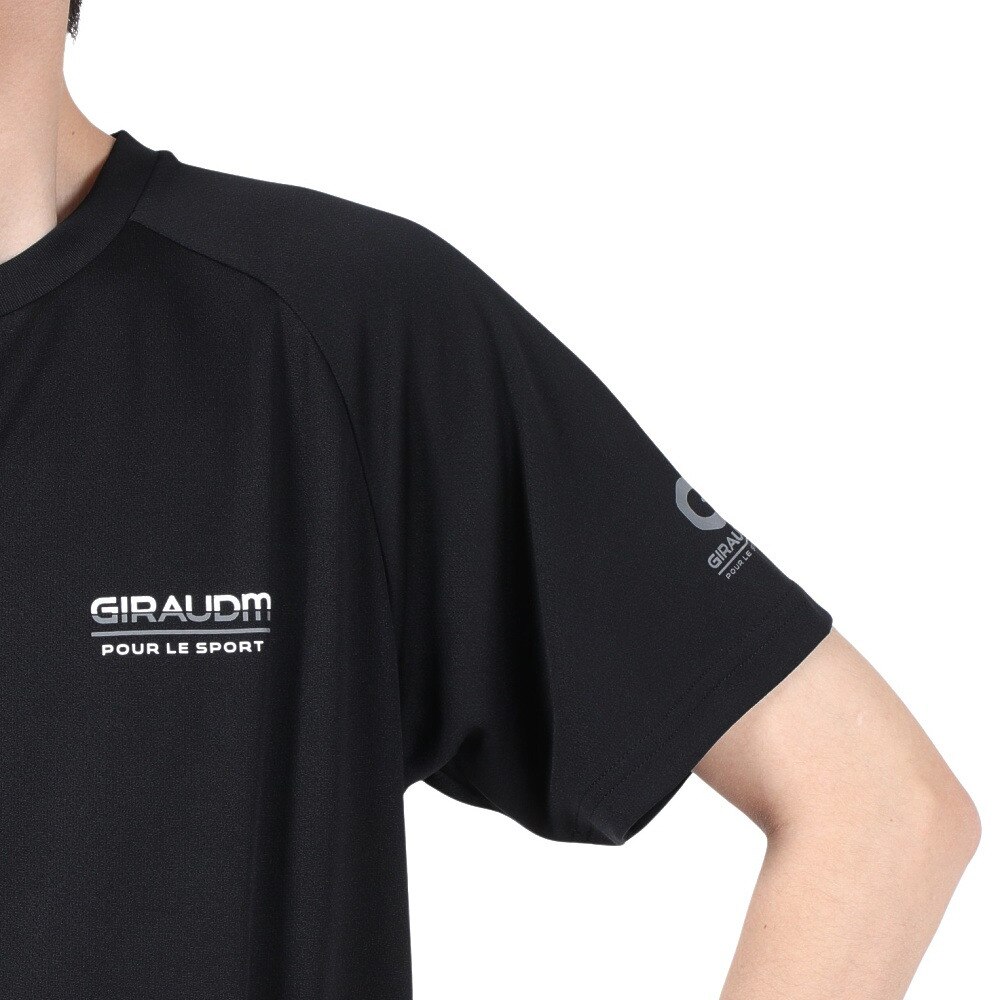 ジローム（GIRAUDM）（メンズ）ドライ 吸汗速乾 UVカット 半袖メッシュTシャツ 863GM1CD6673 BLK★★★