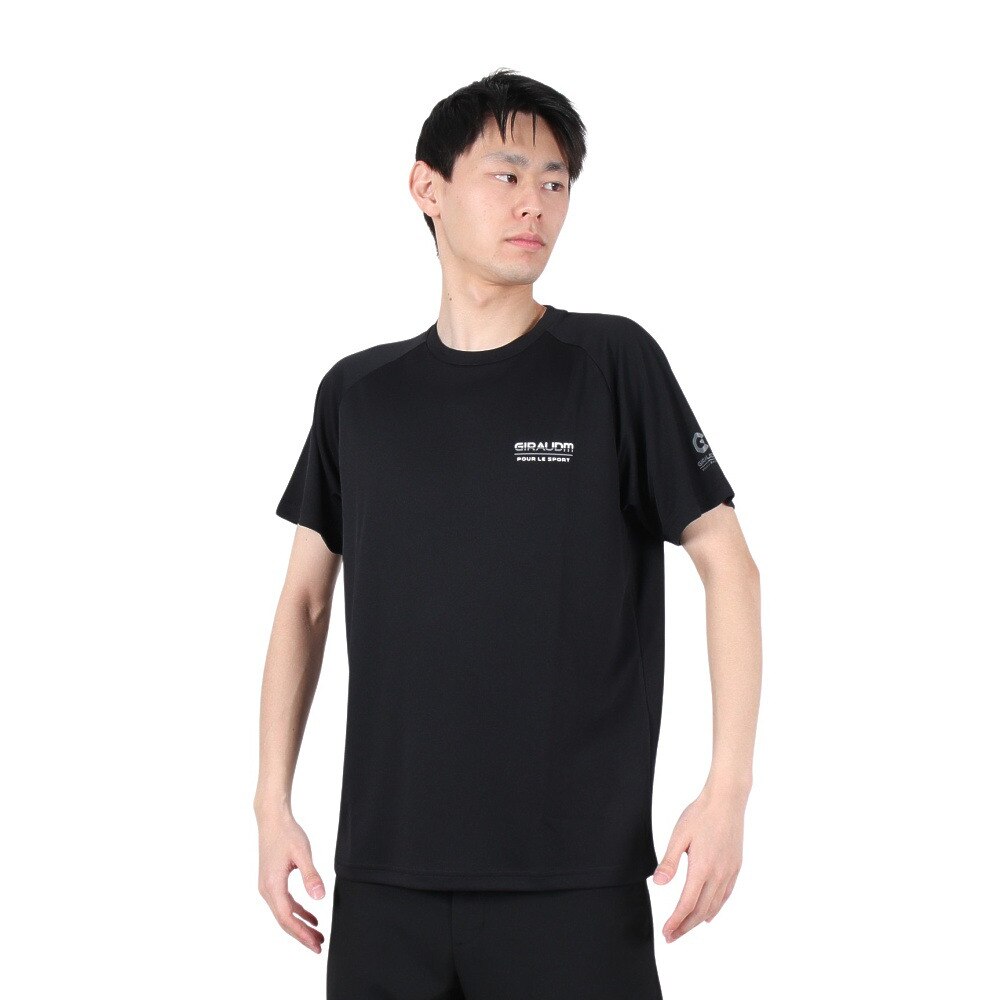 ジローム（GIRAUDM）（メンズ）ドライ 吸汗速乾 UVカット 半袖メッシュTシャツ 863GM1CD6673 BLK