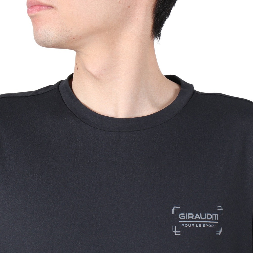 ジローム（GIRAUDM）（メンズ）洗っても機能が続く UV 吸汗速乾 接触冷感 ドライプラスクール ハイブリッド半袖Tシャツ 863GM1EG6708 BLK