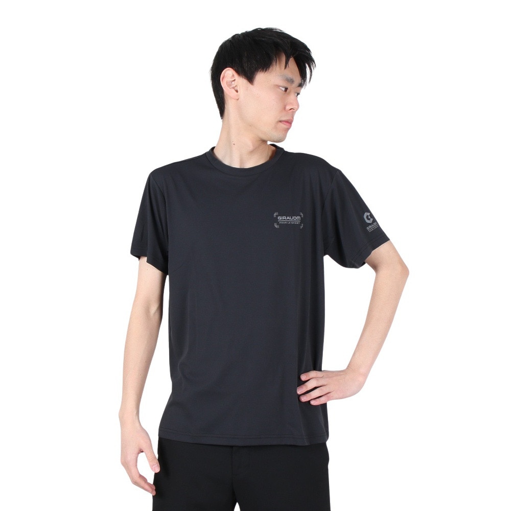  【送料無料！ 20日まで】洗っても機能が続く UV 吸汗速乾 接触冷感 ドライプラスクール ハイブリッド半袖Tシャツ 863GM1EG6708 BLK