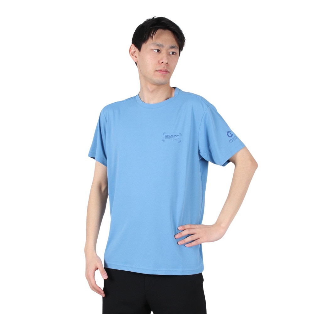 ジローム（GIRAUDM）（メンズ）ドライ 吸汗速乾 接触冷感 UVカット ハイブリッド半袖Tシャツ 863GM1EG6708 BLU