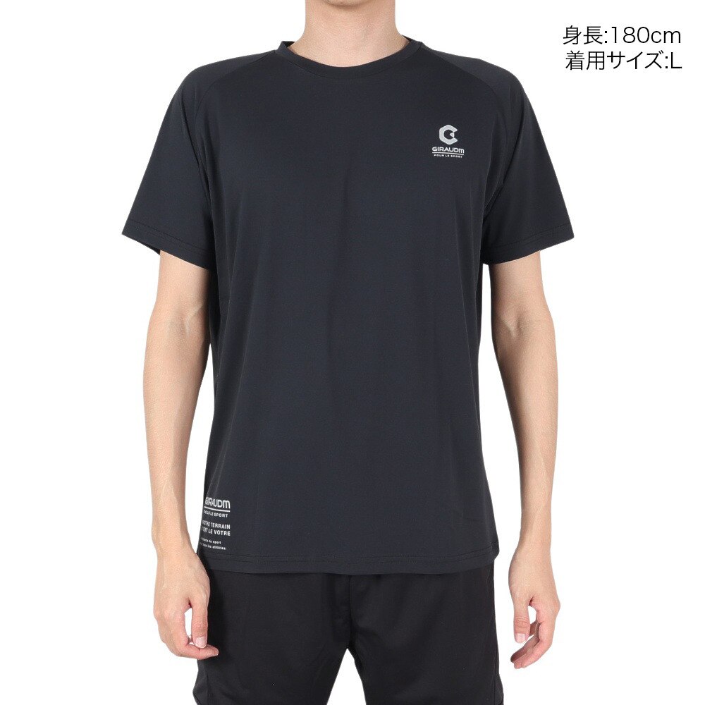 ジローム（GIRAUDM）（メンズ）ドライ 吸汗速乾 接触冷感 UVカット ハイブリッド半袖Tシャツ 863GM1EG6709 BLK