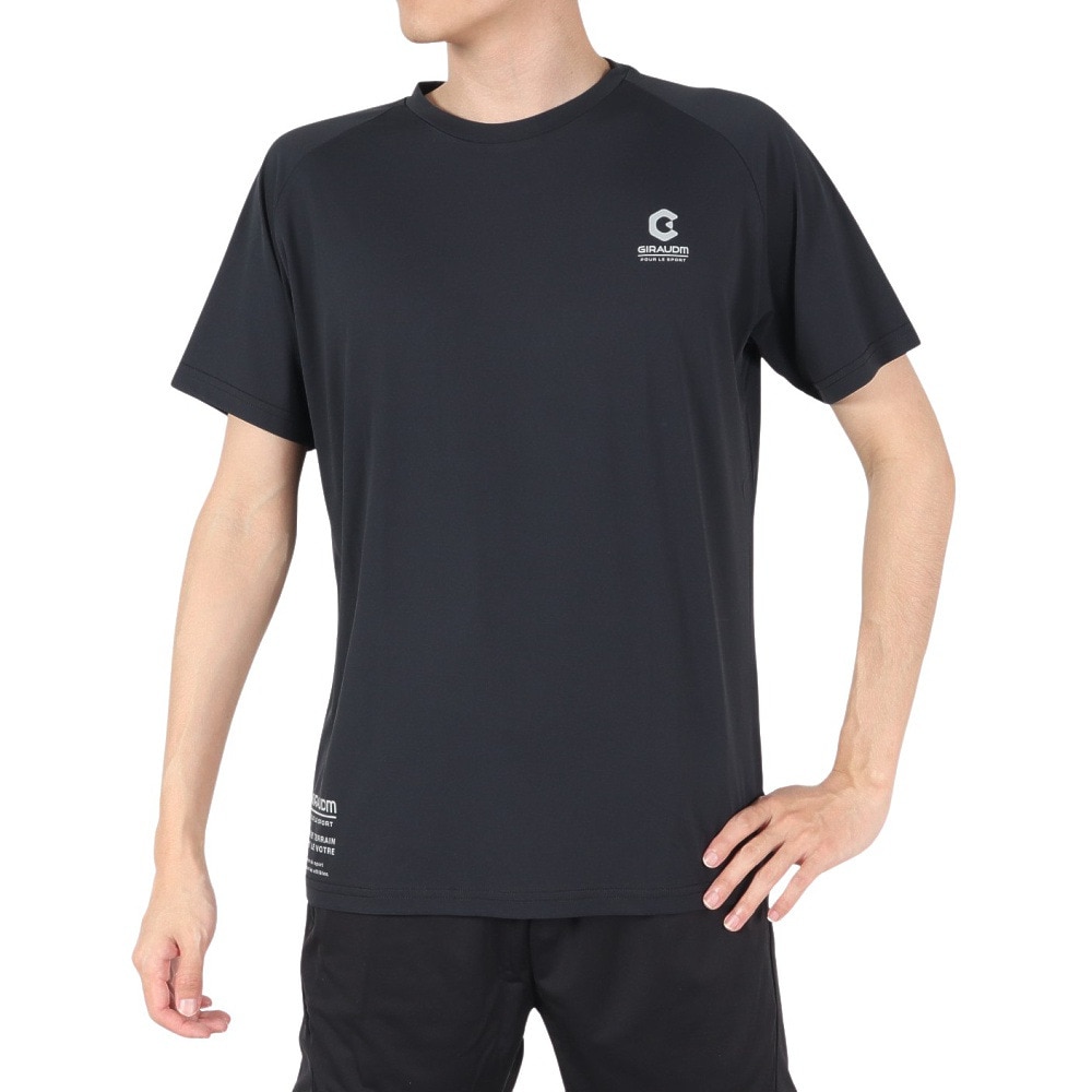ジローム（GIRAUDM）（メンズ）ドライ 吸汗速乾 接触冷感 UVカット ハイブリッド半袖Tシャツ 863GM1EG6709 BLK