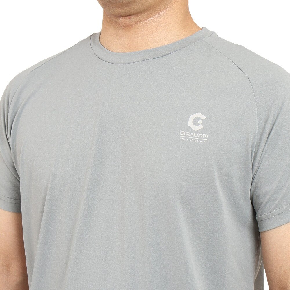 ジローム（GIRAUDM）（メンズ）ドライ 吸汗速乾 接触冷感 UVカット ハイブリッド半袖Tシャツ 863GM1EG6709 GRY★★★