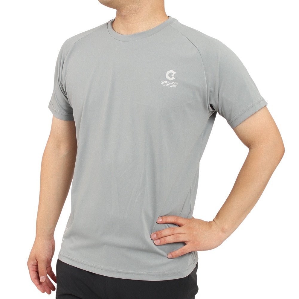 ジローム（GIRAUDM）（メンズ）ドライ 吸汗速乾 接触冷感 UVカット ハイブリッド半袖Tシャツ 863GM1EG6709 GRY