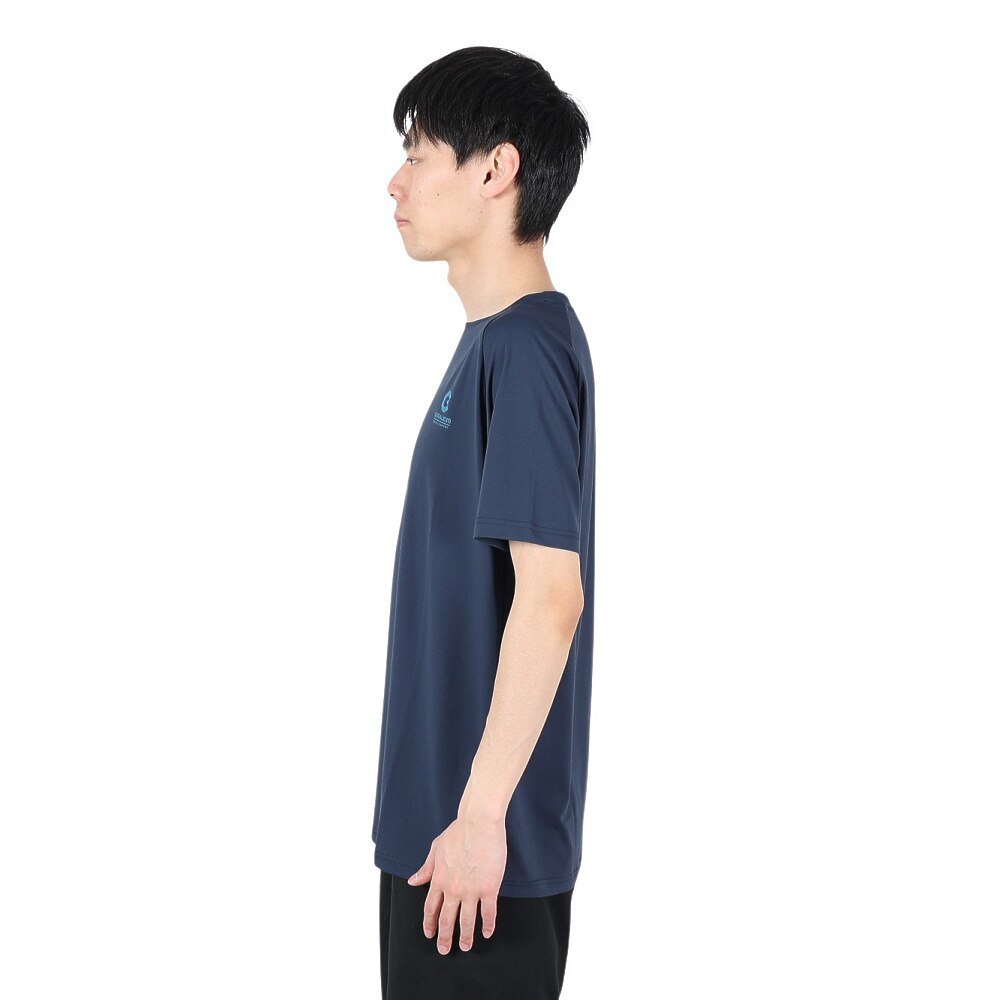 ジローム（GIRAUDM）（メンズ）ドライ 吸汗速乾 接触冷感 UVカット ハイブリッド半袖Tシャツ 863GM1EG6709 NVY