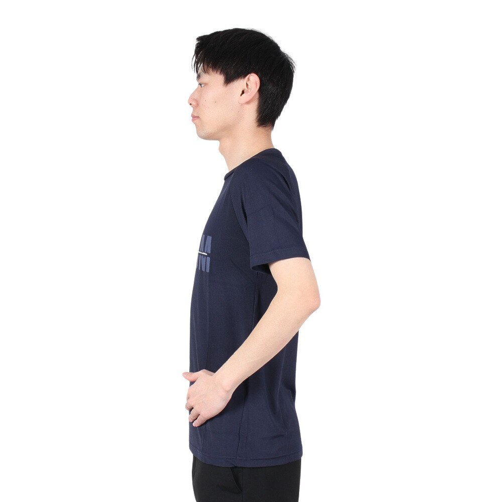 ジローム（GIRAUDM）（メンズ）洗っても機能が続く UV 吸汗速乾冷感 ドライプラスクール 半袖Tシャツ 863GM1ES6703 NVY 冷感 接触冷感 クール★★★