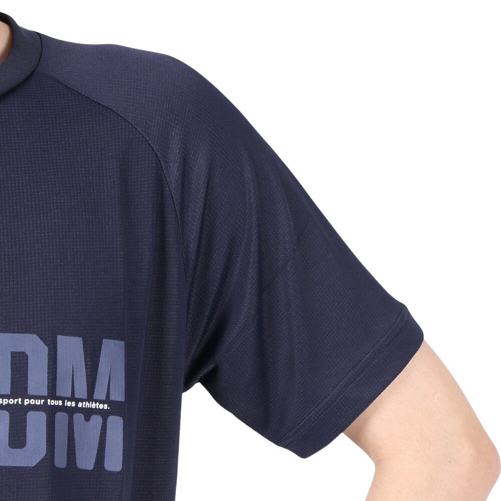 ジローム（GIRAUDM）（メンズ）洗っても機能が続く UV 吸汗速乾冷感 ドライプラスクール 半袖Tシャツ 863GM1ES6703 NVY 冷感 接触冷感 クール