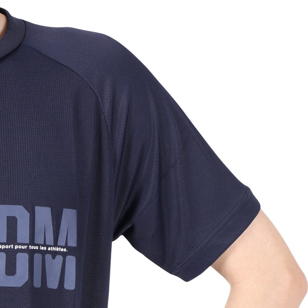 ジローム（GIRAUDM）（メンズ）洗っても機能が続く UV 吸汗速乾冷感 ドライプラスクール 半袖Tシャツ 863GM1ES6703 NVY 冷感 接触冷感 クール★★★