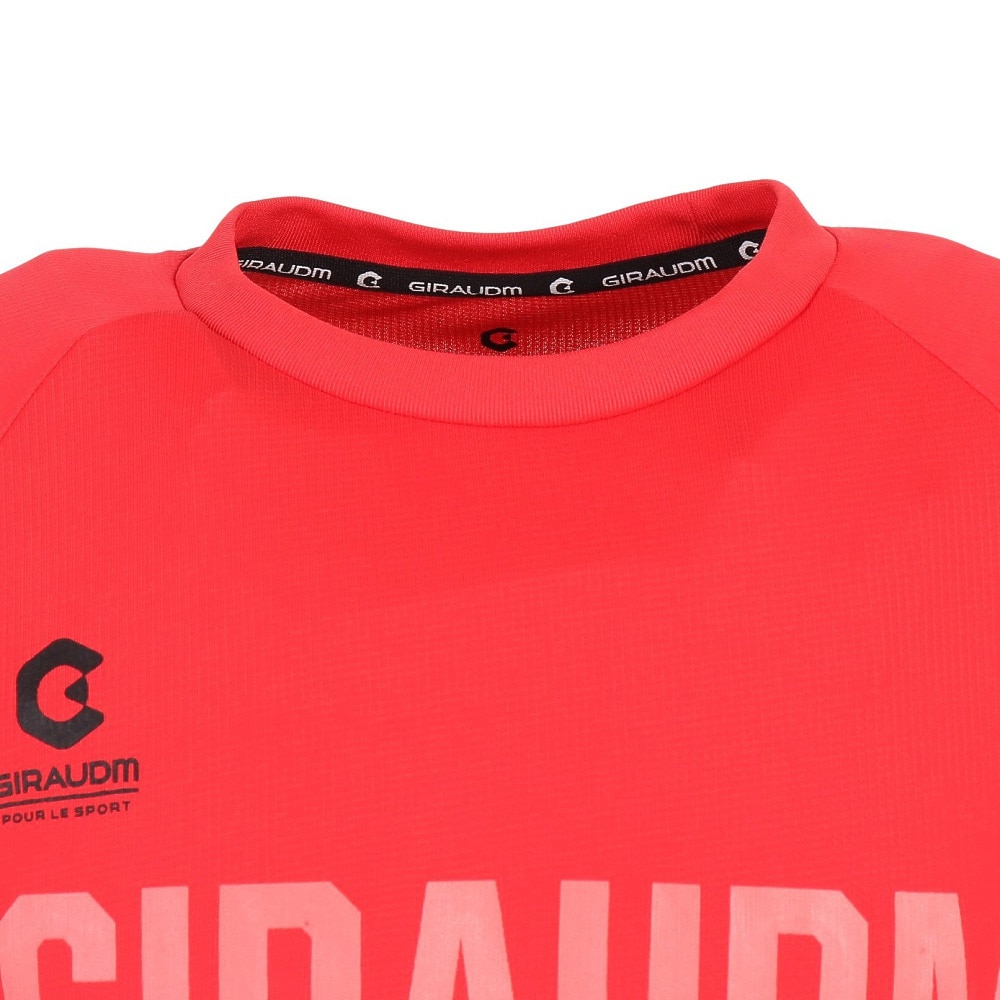 ジローム（GIRAUDM）（メンズ）洗っても機能が続く UV 吸汗速乾冷感 ドライプラスクール 半袖Tシャツ 863GM1ES6703 RED 冷感 接触冷感 クール
