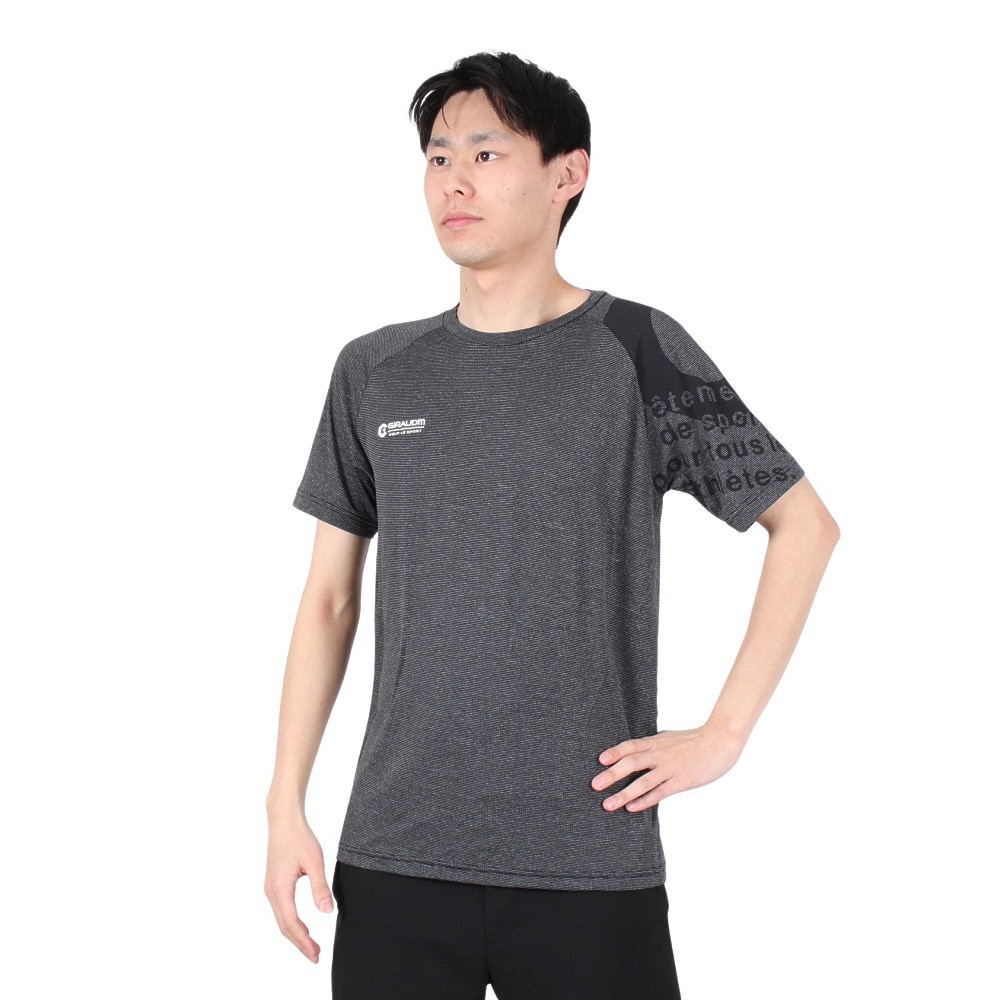  洗っても機能が続く UV 吸汗速乾 接触冷感 ドライプラスクール 半袖Tシャツ 863GM1ES6704 BLK