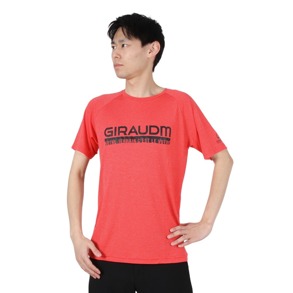 ジローム（GIRAUDM）（メンズ）洗っても機能が続く UV 吸汗速乾 接触冷感 ドライプラスクール 半袖Tシャツ 863GM1ES6707 RED 冷感 接触冷感 クール