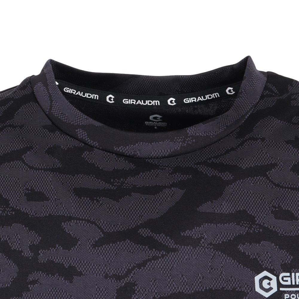 ジローム（GIRAUDM）（メンズ）洗っても機能が続く UV 吸汗速乾 ドライプラス ジャガード半袖Tシャツ 863GM1HD6712 BLK