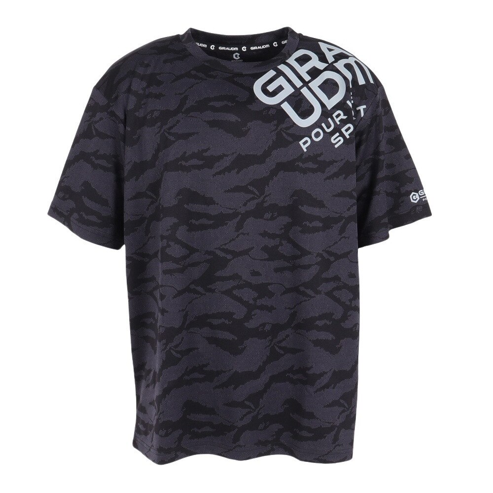  洗っても機能が続く UV 吸汗速乾 ドライプラス ジャガード半袖Tシャツ 863GM1HD6713 BLK
