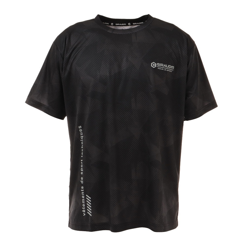 ジローム（GIRAUDM）（メンズ）洗っても機能が続く UV 吸汗速乾 ドライプラス ジャガード半袖Tシャツ 863GM1HD6714 BLK★★★