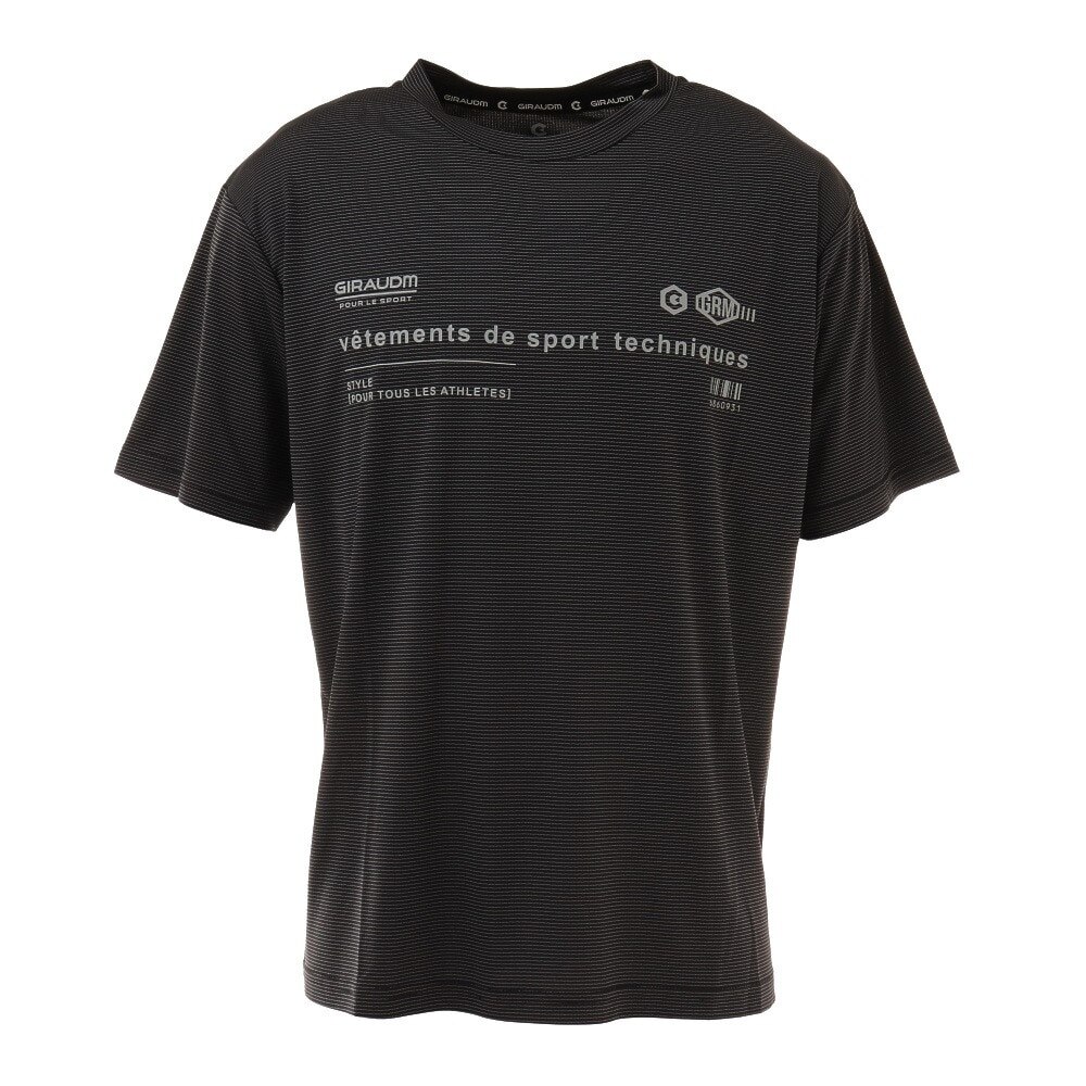  洗っても機能が続く UV 吸汗速乾 ドライプラス ジャガード半袖Tシャツ 863GM1HD6715 BLK