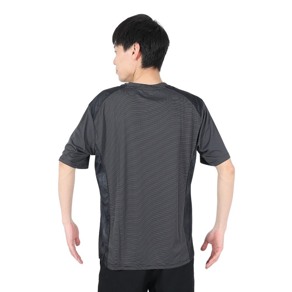 ジローム（GIRAUDM）（メンズ）ドライ 吸汗速乾 UVカット ジャガード半袖Tシャツ 863GM1HD6716 BLK★★★