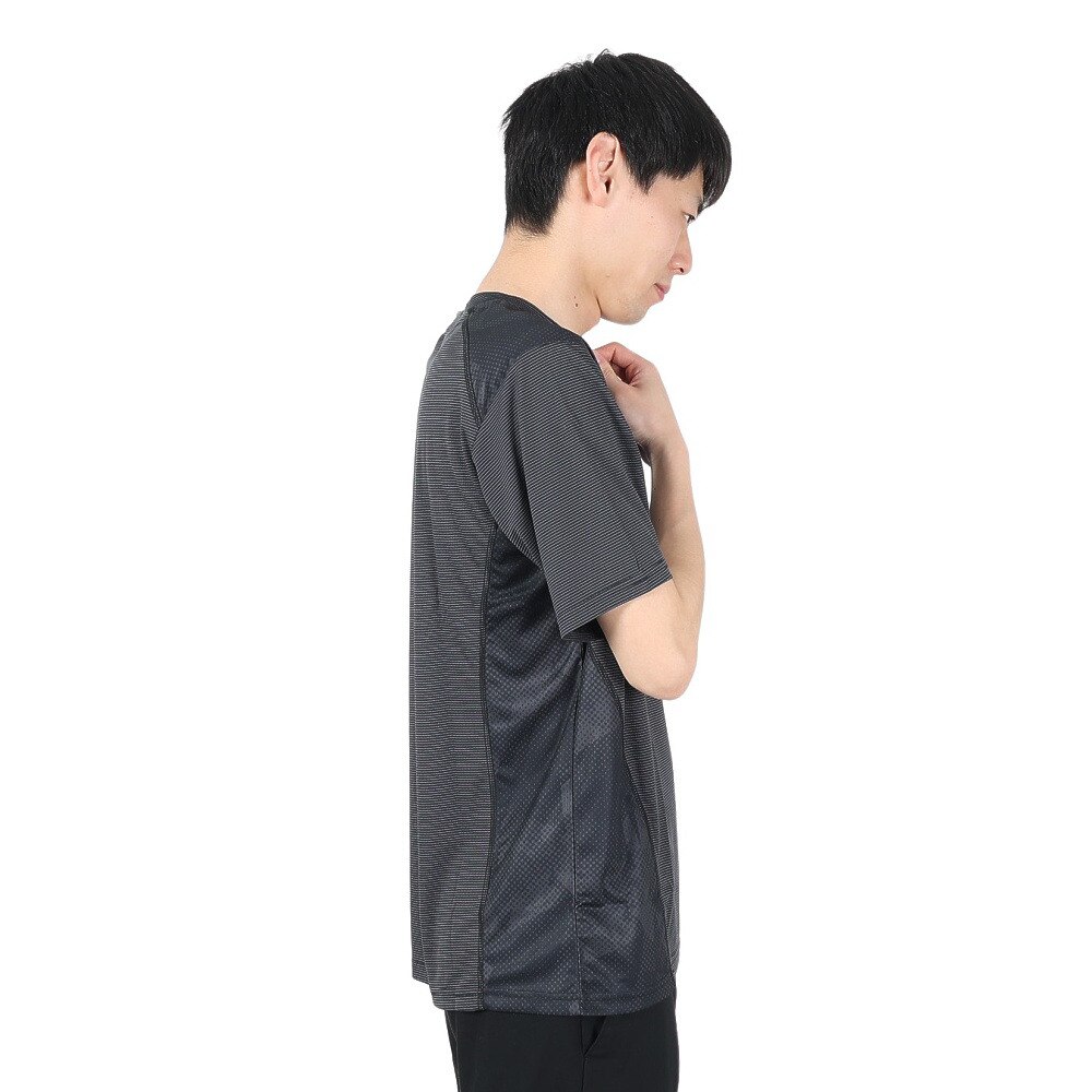 ジローム（GIRAUDM）（メンズ）ドライ 吸汗速乾 UVカット ジャガード半袖Tシャツ 863GM1HD6716 BLK★★★