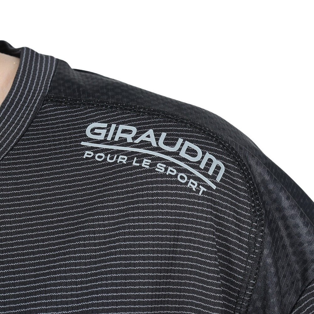 ジローム（GIRAUDM）（メンズ）ドライ 吸汗速乾 UVカット ジャガード半袖Tシャツ 863GM1HD6716 BLK★★★