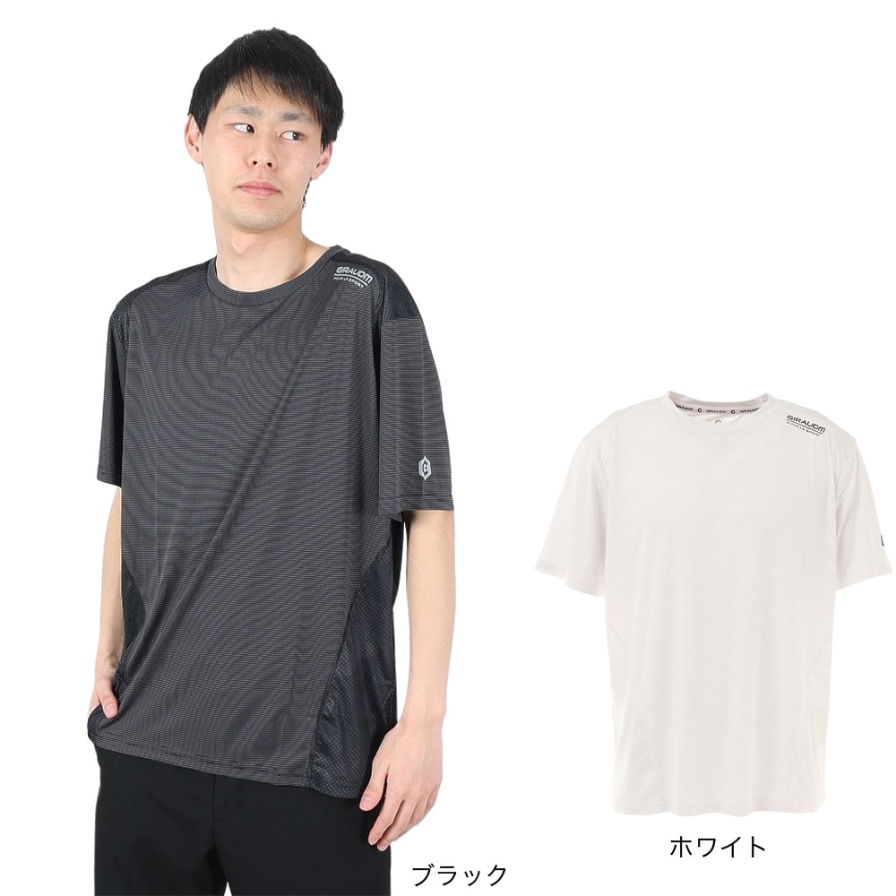 ジローム（GIRAUDM）（メンズ）半袖Tシャツ メンズ ドライ 吸汗速乾 UVカット ジャガード 863GM1HD6716 WHT