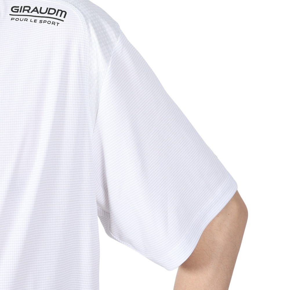 ジローム（GIRAUDM）（メンズ）洗っても機能が続く UV 吸汗速乾 ドライプラス ジャガード半袖Tシャツ 863GM1HD6716 WHT