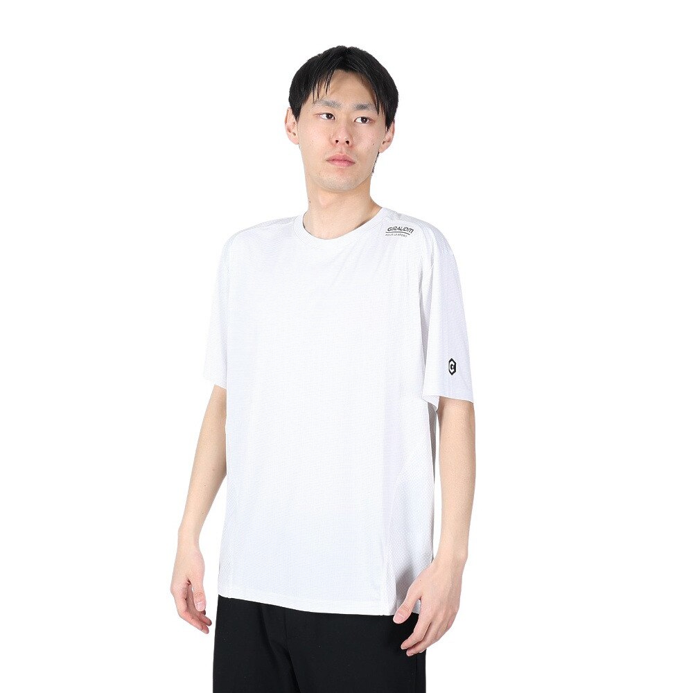  洗っても機能が続く UV 吸汗速乾 ドライプラス ジャガード半袖Tシャツ 863GM1HD6716 WHT