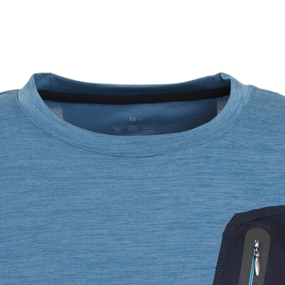 デュアリグ（DUARIG）（メンズ）接触冷感 吸汗速乾 UVカット カチオン ポケット 半袖Tシャツ 863D1SD6838 BLU 冷感 クール  アウトドア・キャンプ用品はエルブレス