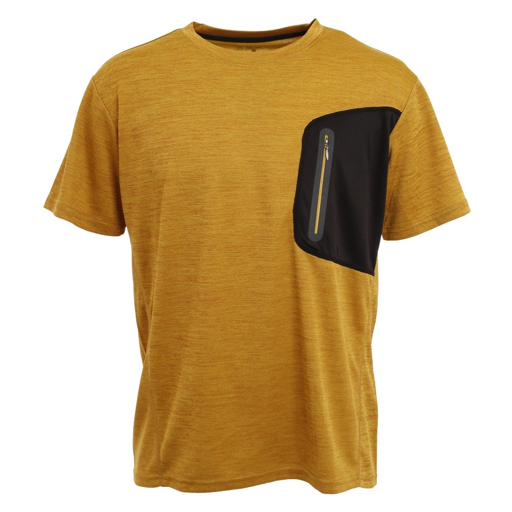  接触冷感 吸汗速乾 UV ドライプラスクール カチオン ポケット 半袖Tシャツ 863D1SD6838 GLD 冷感 接触冷感 クール