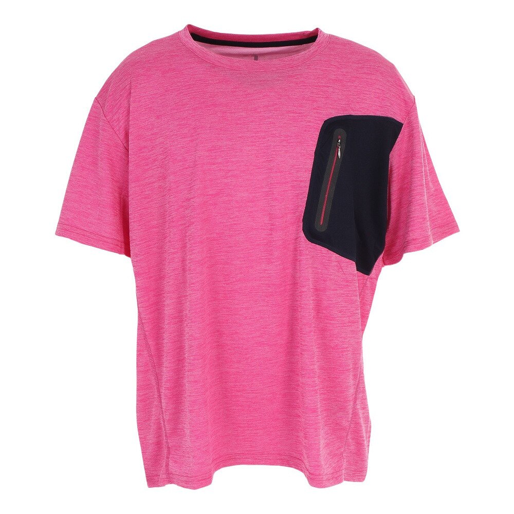  接触冷感 吸汗速乾 UV ドライプラスクール カチオン ポケット 半袖Tシャツ 863D1SD6838 PNK 冷感 接触冷感 クール