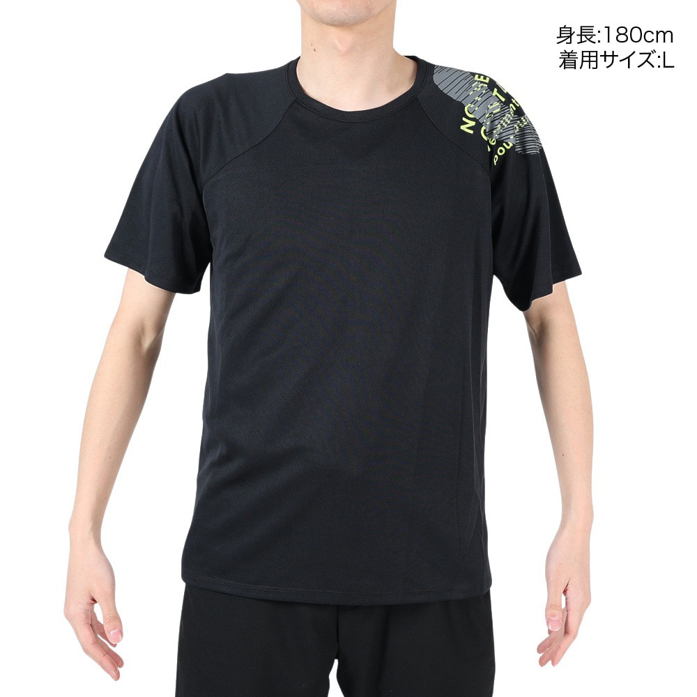 ジローム（GIRAUDM）（メンズ）半袖Tシャツ メンズ ドライ プリントメッシュTRG CT2S3350-TR863-DGCD BLK