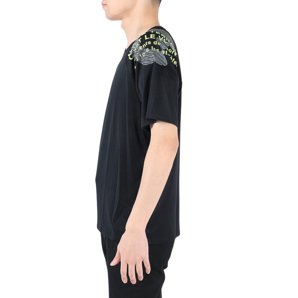 ジローム（GIRAUDM）（メンズ）半袖Tシャツ メンズ ドライ プリントメッシュTRG CT2S3350-TR863-DGCD BLK