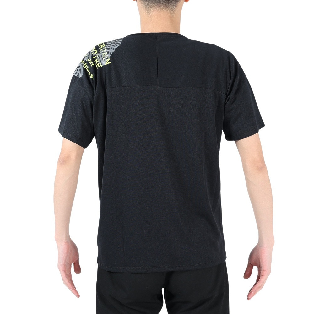 ジローム（GIRAUDM）（メンズ）半袖Tシャツ メンズ ドライ プリントメッシュTRG CT2S3350-TR863-DGCD BLK