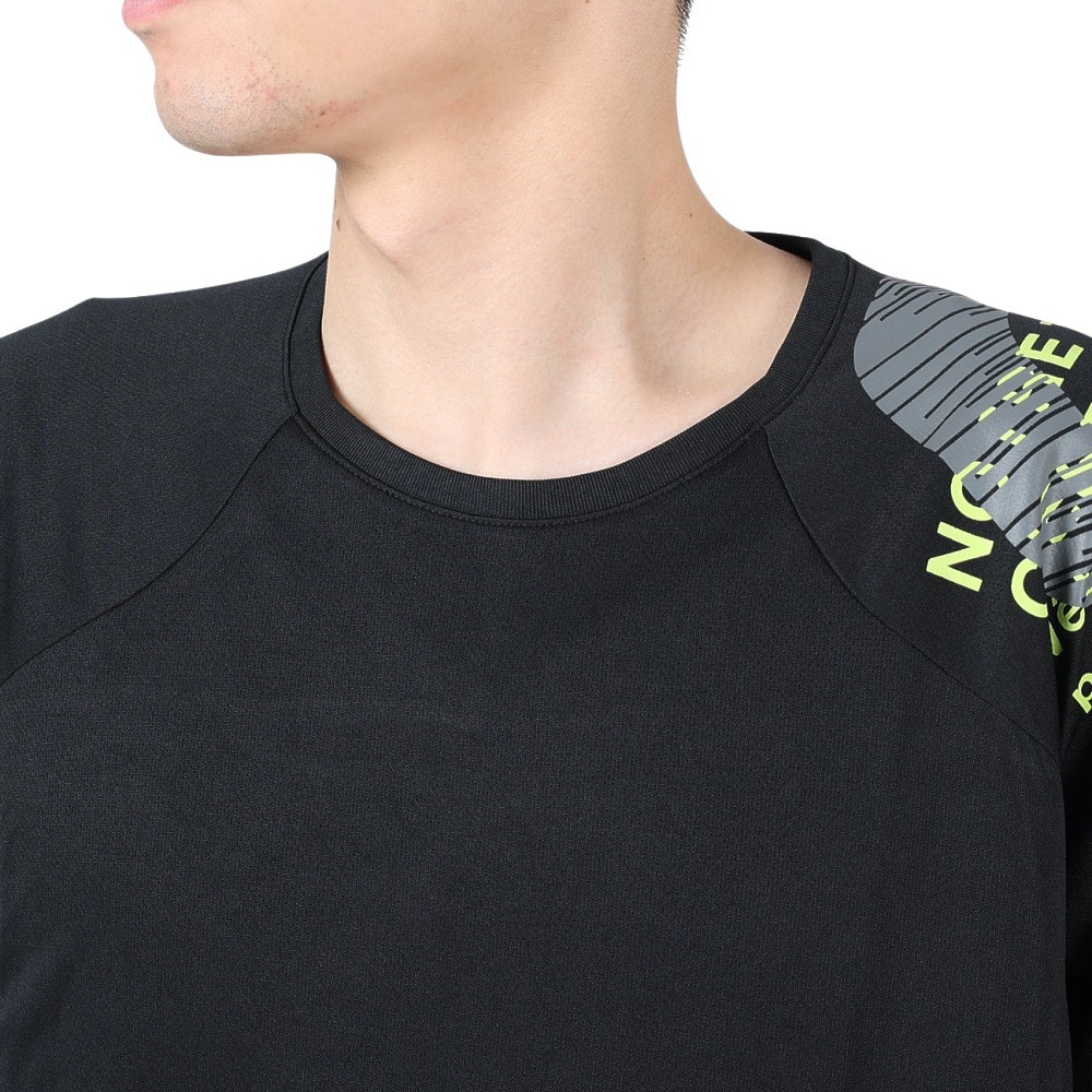 ジローム（GIRAUDM）（メンズ）半袖Tシャツ メンズ ドライ プリントメッシュTRG CT2S3350-TR863-DGCD BLK