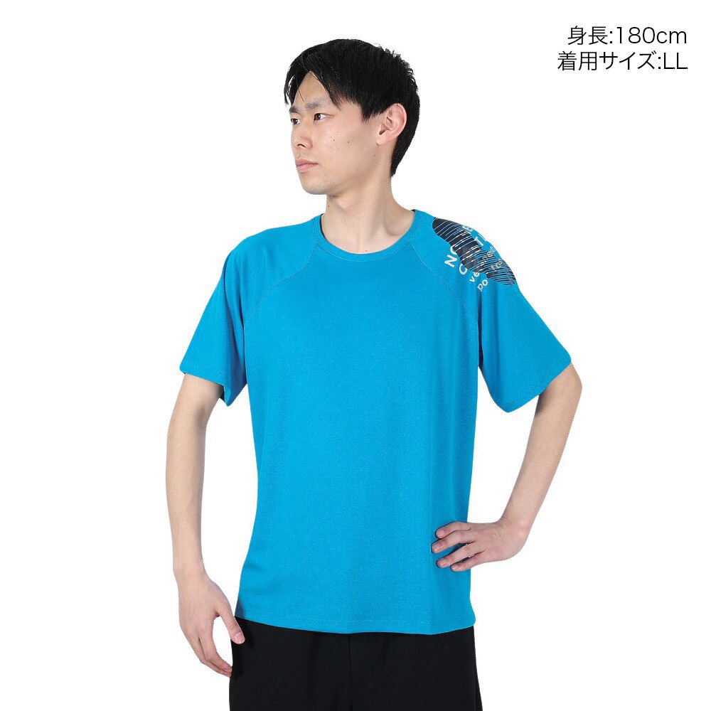 ジローム（GIRAUDM）（メンズ）半袖Tシャツ メンズ ドライ プリントメッシュTRG CT2S3350-TR863-DGCD BLU