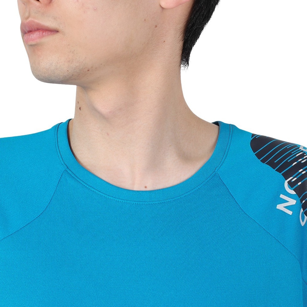 ジローム（GIRAUDM）（メンズ）半袖Tシャツ メンズ ドライ プリントメッシュTRG CT2S3350-TR863-DGCD BLU