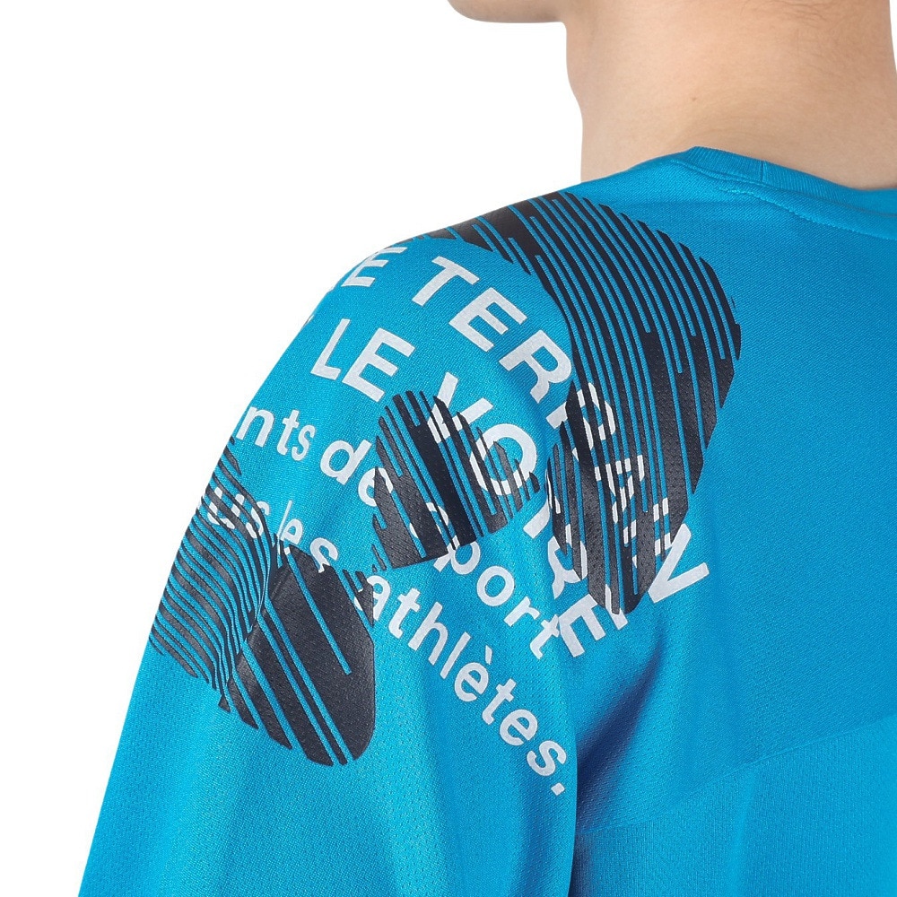 ジローム（GIRAUDM）（メンズ）半袖Tシャツ メンズ ドライ プリントメッシュTRG CT2S3350-TR863-DGCD BLU