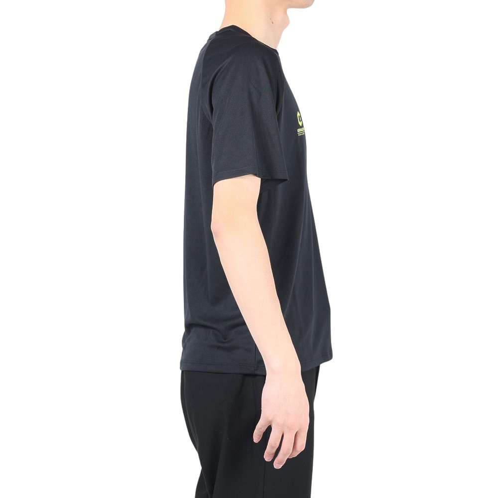 ジローム（GIRAUDM）（メンズ）半袖Tシャツ メンズ ドライ プリントメッシュTRG CT2S3351-TR863-DGCD BLK