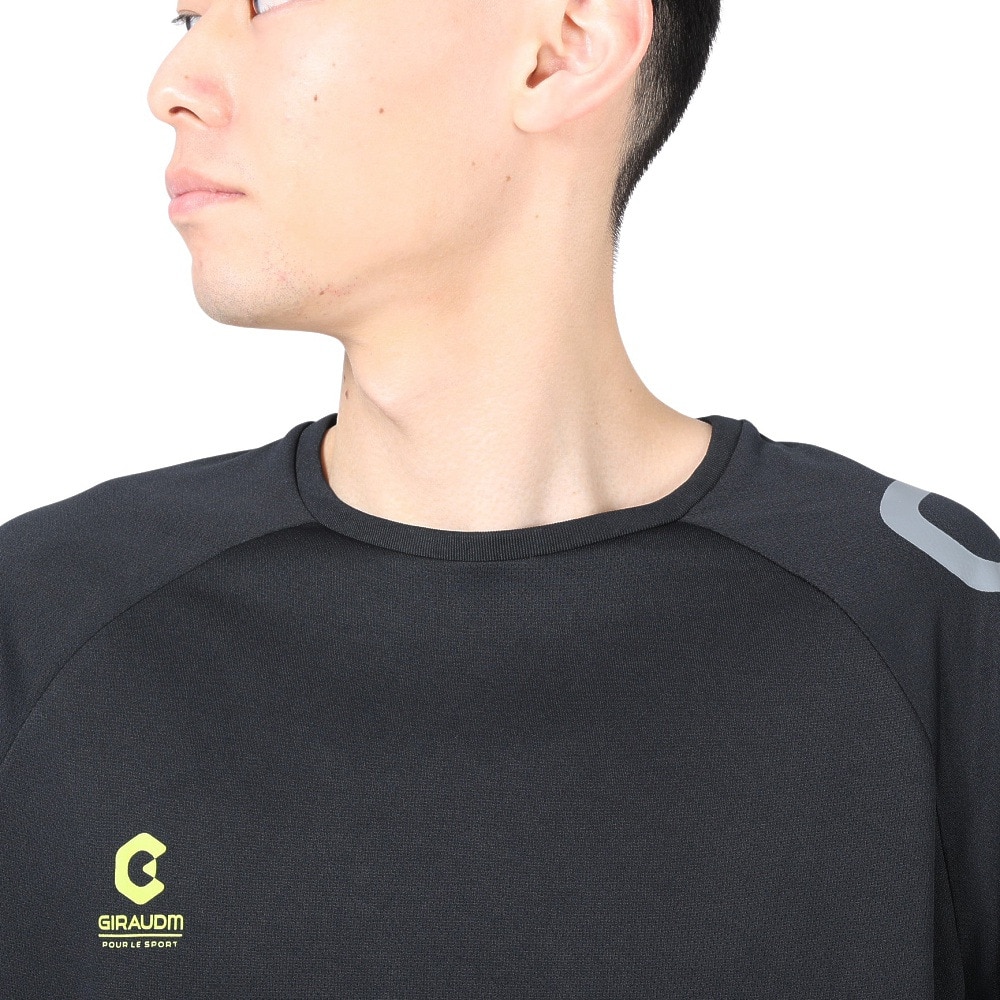 ジローム（GIRAUDM）（メンズ）半袖Tシャツ メンズ ドライ プリントメッシュTRG CT2S3351-TR863-DGCD BLK