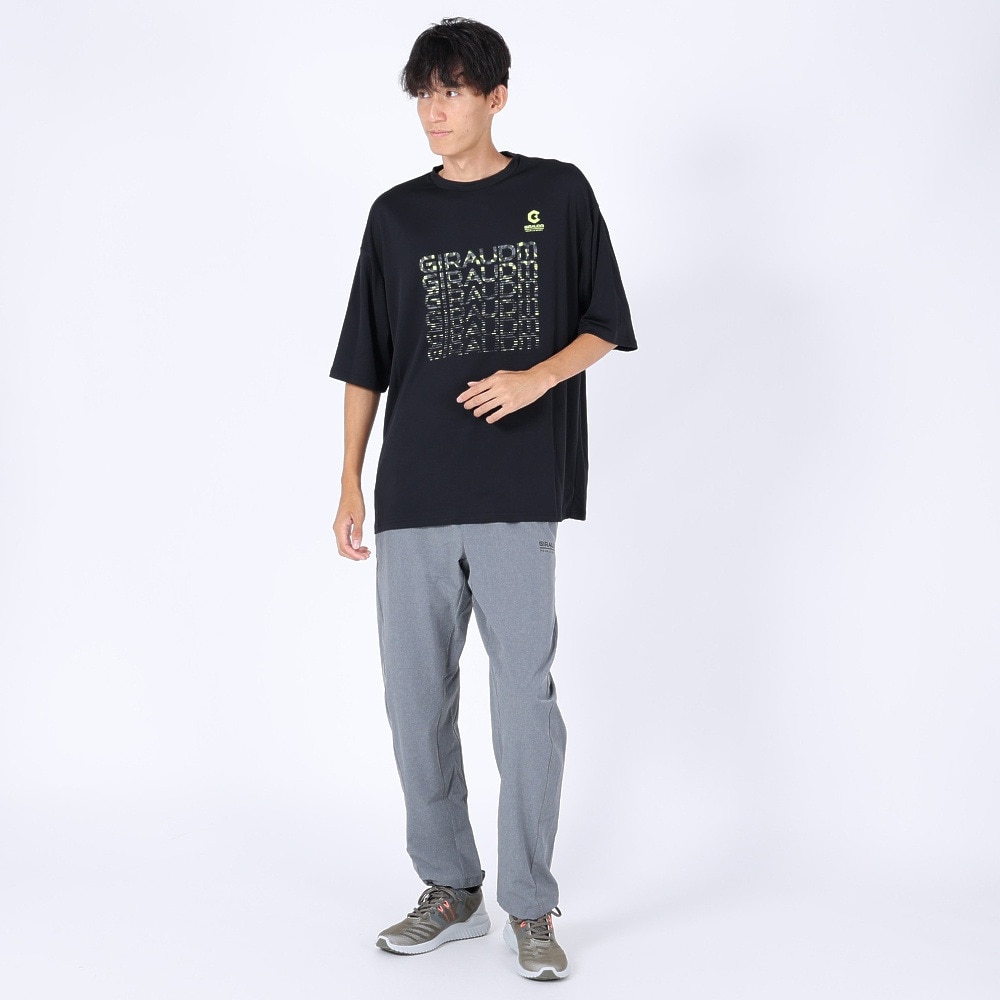 ジローム（GIRAUDM）（メンズ）半袖Tシャツ メンズ ドライ プリントメッシュTLF CT2S3354-TR863-DGCD BLK