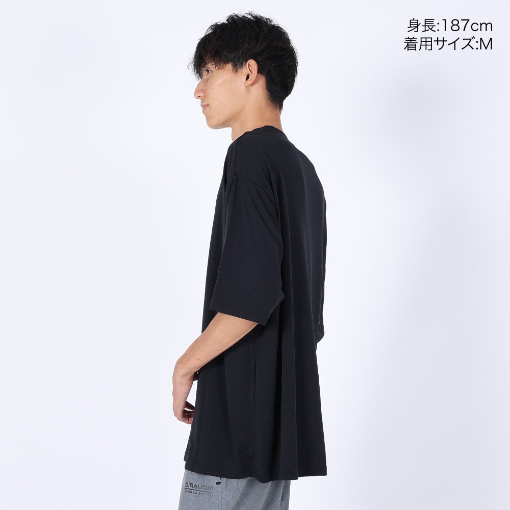 ジローム（GIRAUDM）（メンズ）半袖Tシャツ メンズ ドライ プリントメッシュTLF CT2S3354-TR863-DGCD BLK