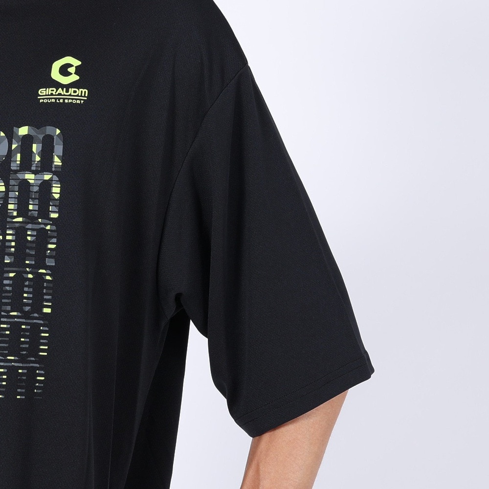ジローム（GIRAUDM）（メンズ）半袖Tシャツ メンズ ドライ プリントメッシュTLF CT2S3354-TR863-DGCD BLK