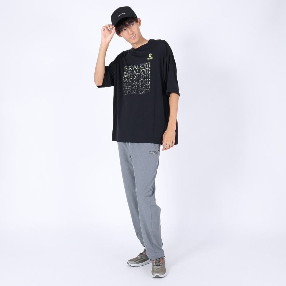 ジローム（GIRAUDM）（メンズ）半袖Tシャツ メンズ ドライ プリントメッシュTLF CT2S3354-TR863-DGCD BLK