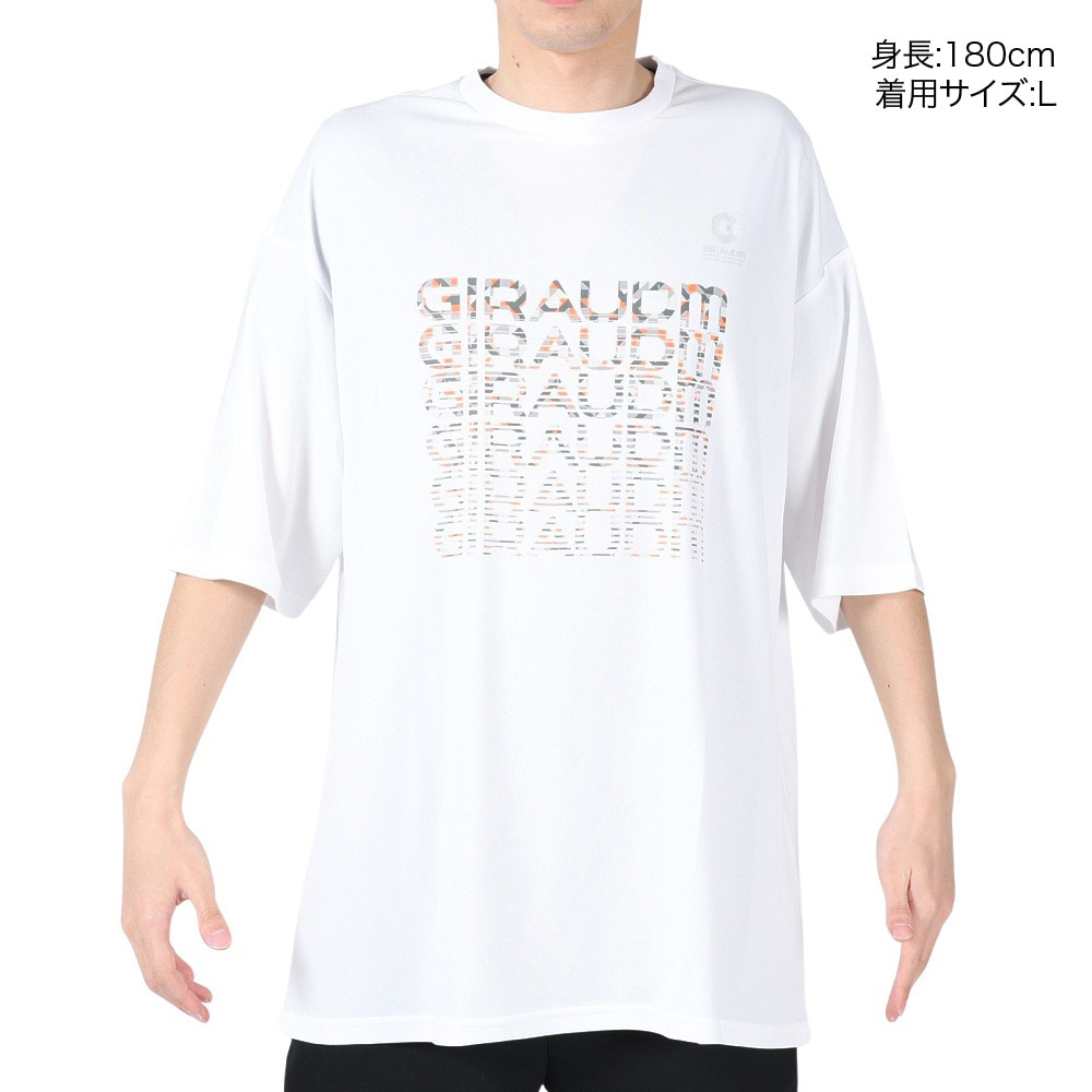 ジローム（GIRAUDM）（メンズ）半袖Tシャツ メンズ ドライ プリントメッシュTLF CT2S3354-TR863-DGCD WHT