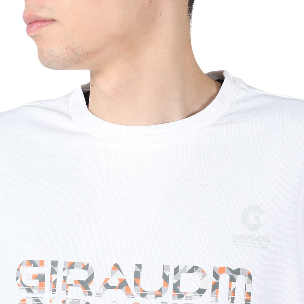 ジローム（GIRAUDM）（メンズ）半袖Tシャツ メンズ ドライ プリントメッシュTLF CT2S3354-TR863-DGCD WHT