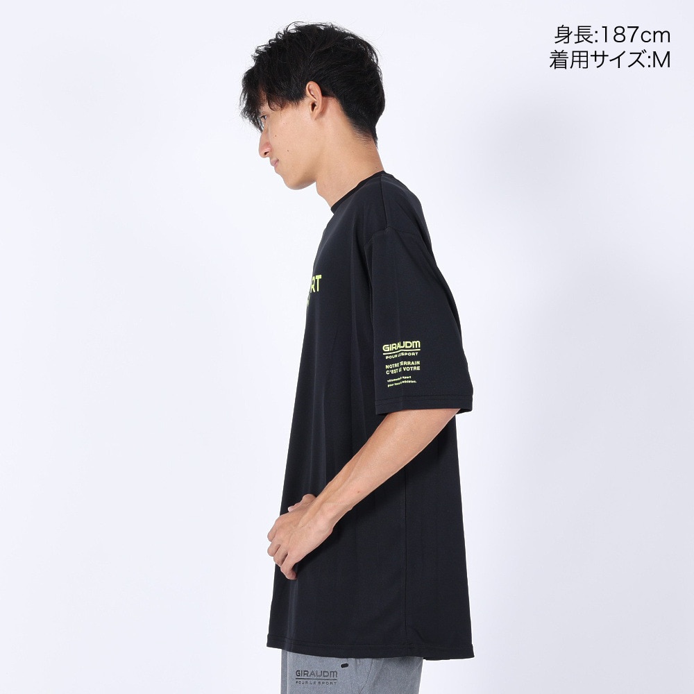 ジローム（GIRAUDM）（メンズ）半袖Tシャツ メンズ ドライプリントメッシュTLF CT2S3357-TR863-DGCD BLK