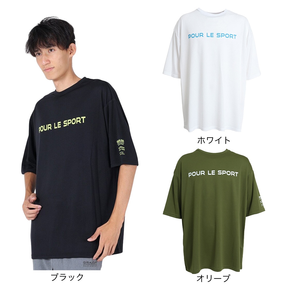 ジローム（GIRAUDM）（メンズ）半袖Tシャツ メンズ 接触冷感 プリントメッシュTLF CT2S3357-TR863-DGCD OLIVE