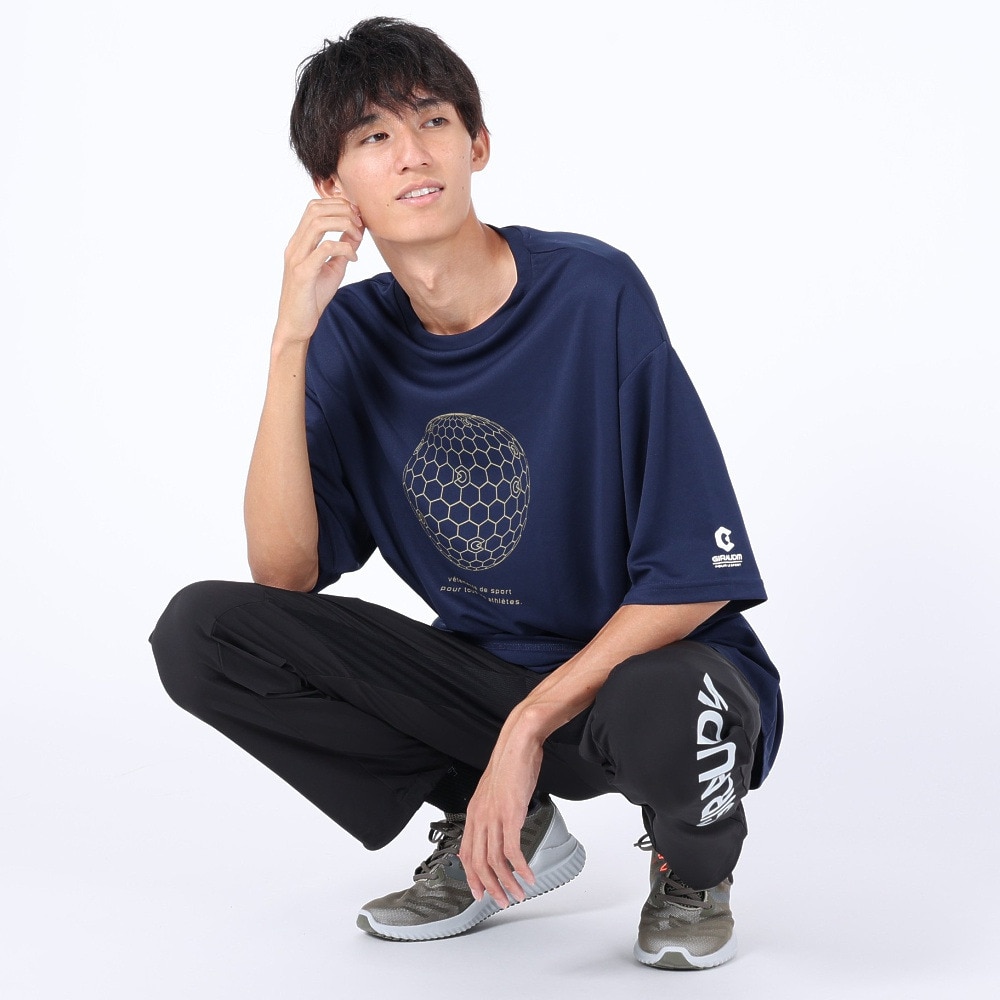 ジローム（GIRAUDM）（メンズ）半袖Tシャツ メンズ ドライ プリントメッシュTLF CT2S3358-TR863-DGCD NVY