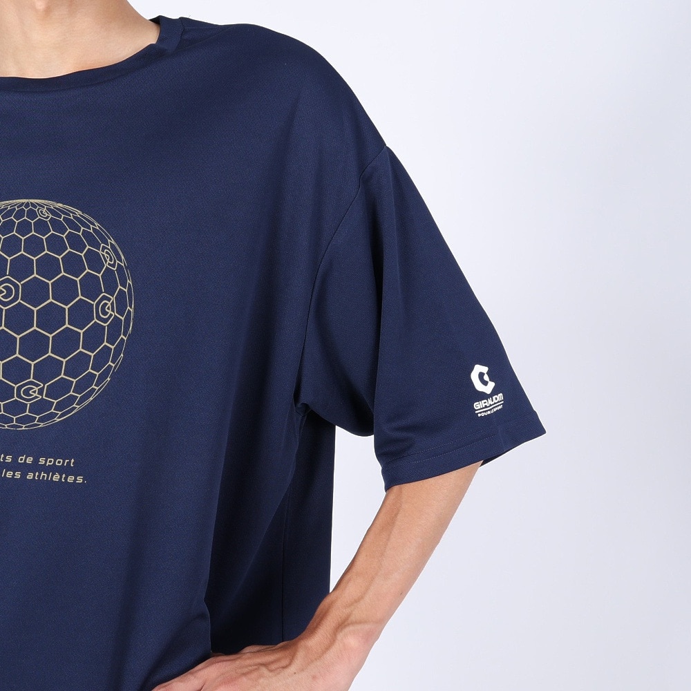ジローム（GIRAUDM）（メンズ）半袖Tシャツ メンズ ドライ プリントメッシュTLF CT2S3358-TR863-DGCD NVY