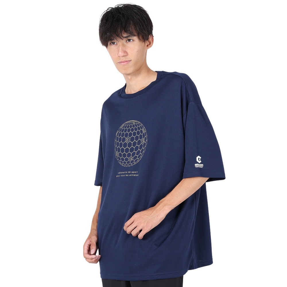 ジローム（GIRAUDM）（メンズ）半袖Tシャツ メンズ ドライ プリントメッシュTLF CT2S3358-TR863-DGCD NVY