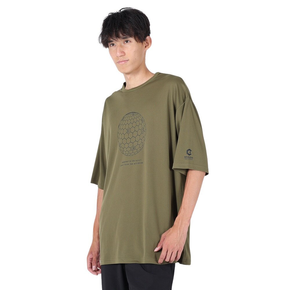 ジローム（GIRAUDM）（メンズ）半袖Tシャツ メンズ プリントメッシュTLF CT2S3358-TR863-DGCD OLIVE